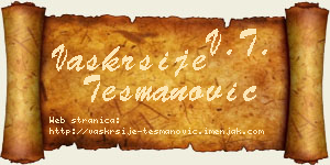 Vaskrsije Tešmanović vizit kartica